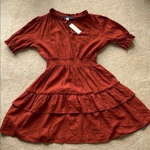 Red high neck dress with tie from Francesca’s